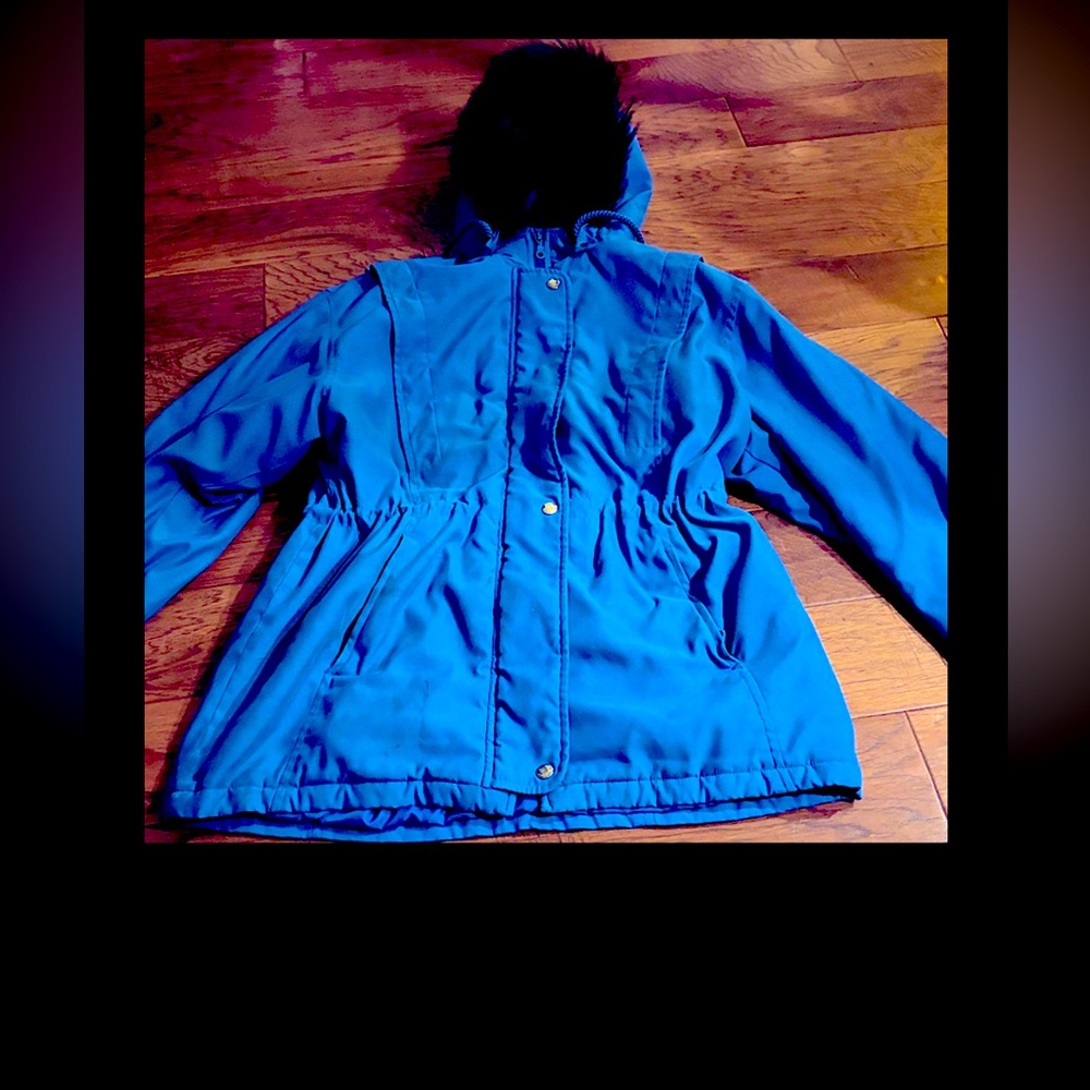 Bromley Sport Vintage Blue Hooded Jacket with removable Fox Fur Hood